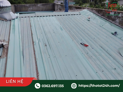 Mái tôn nhà xưởng được xử lý gia cố khe hở giúp chống dột mái tôn triệt để