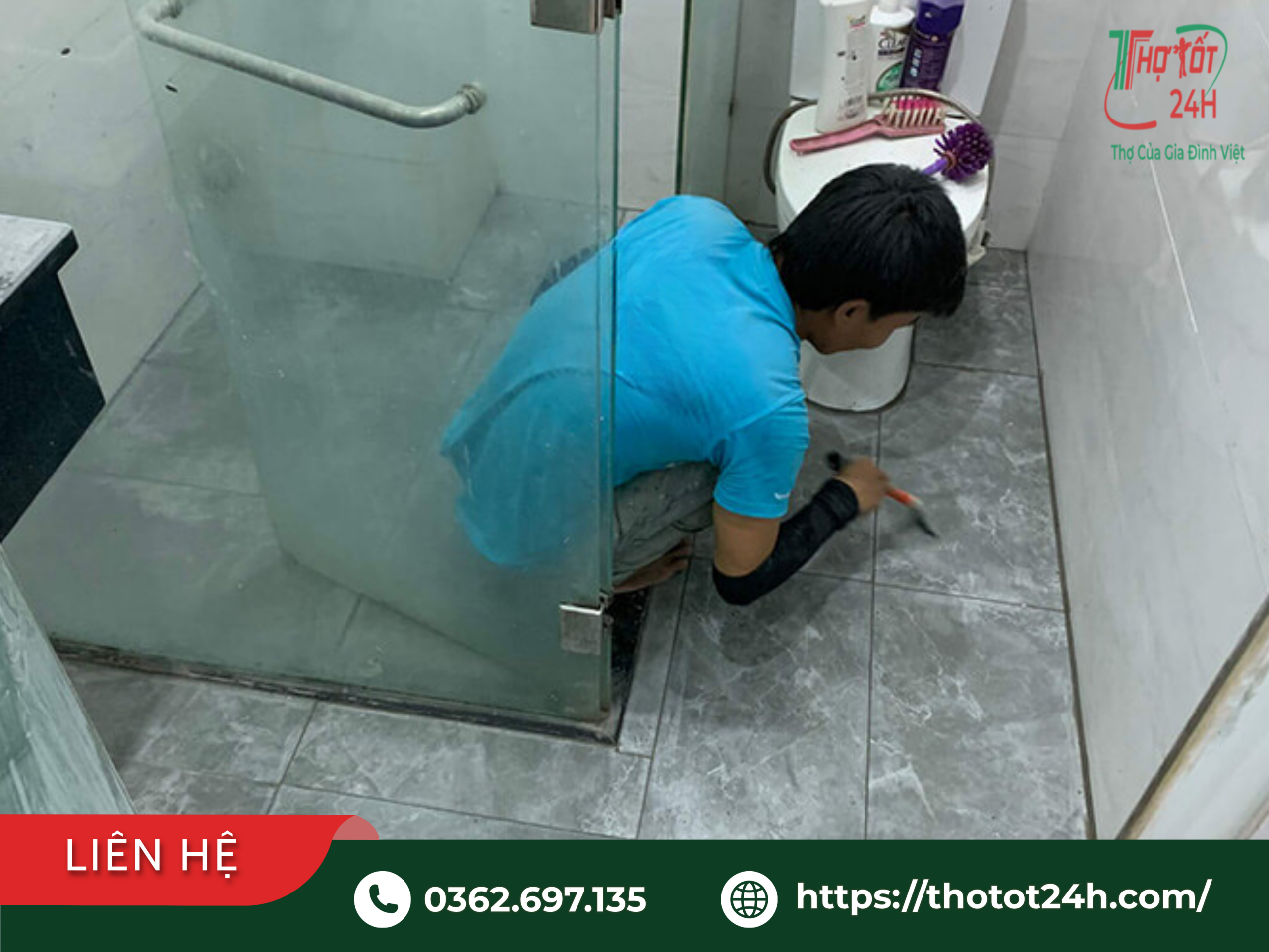 Thợ xử lý chít ron chống thấm nhà vệ sinh chung cư tránh rò rỉ nước