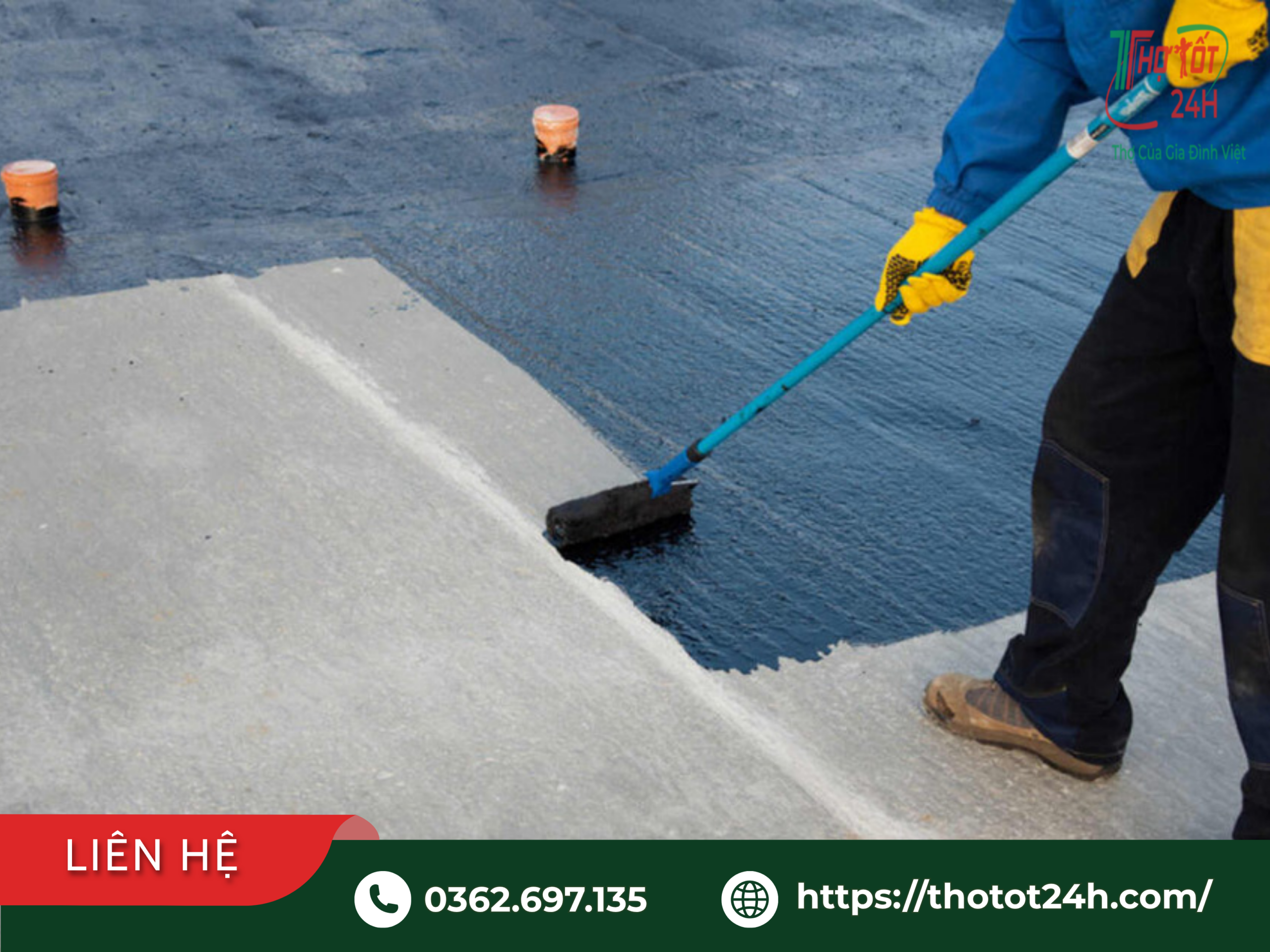 Thi công chống thấm sân thượng trồng cây chuyên nghiệp bằng màng lỏng chuyên dụng